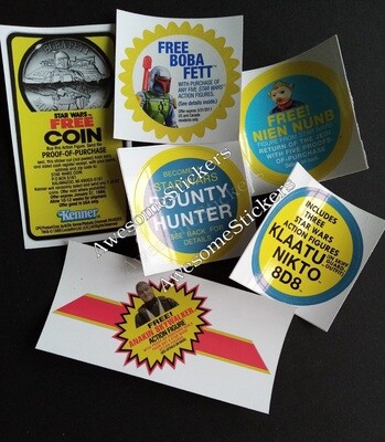 Star Wars custom repro stickers labels x 6 decals DIE CUT