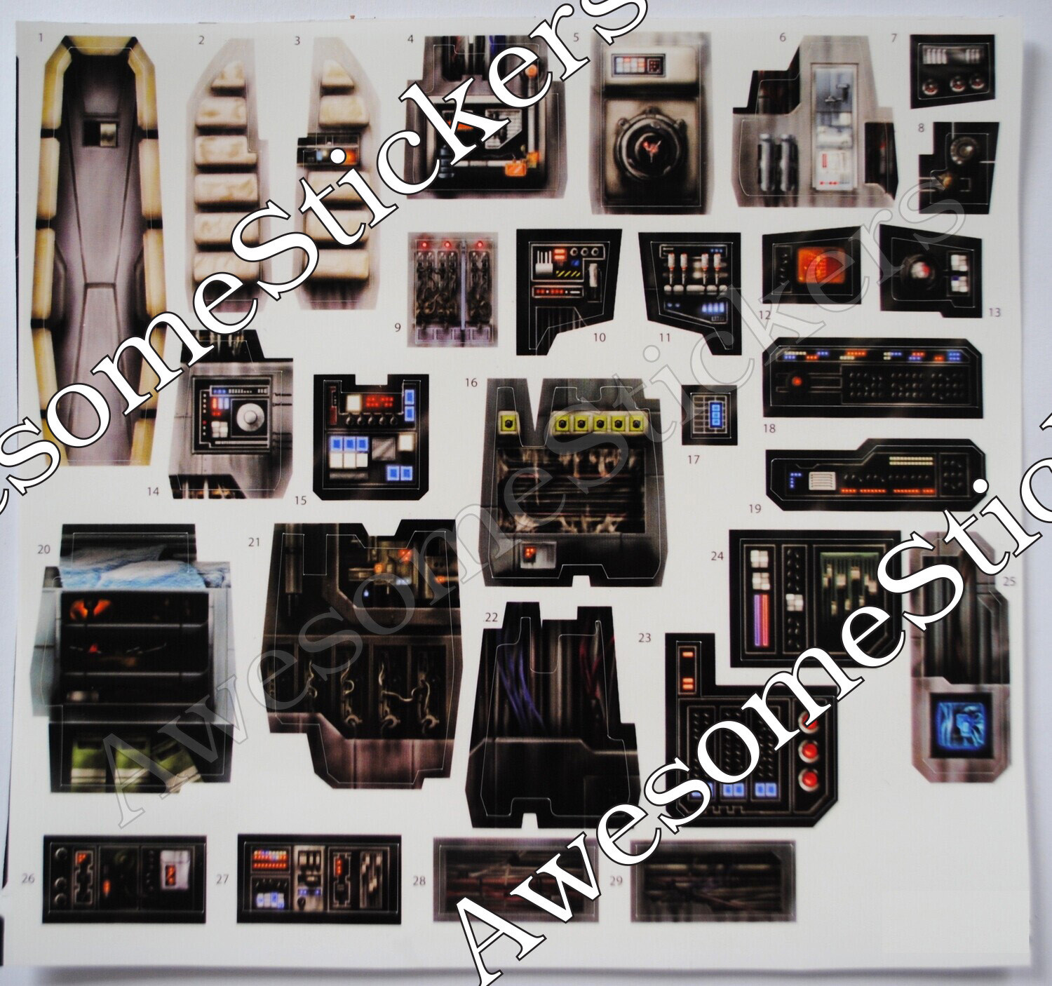 Star Wars Millennium Falcon Legacy custom repro stickers labels decals...die cut
