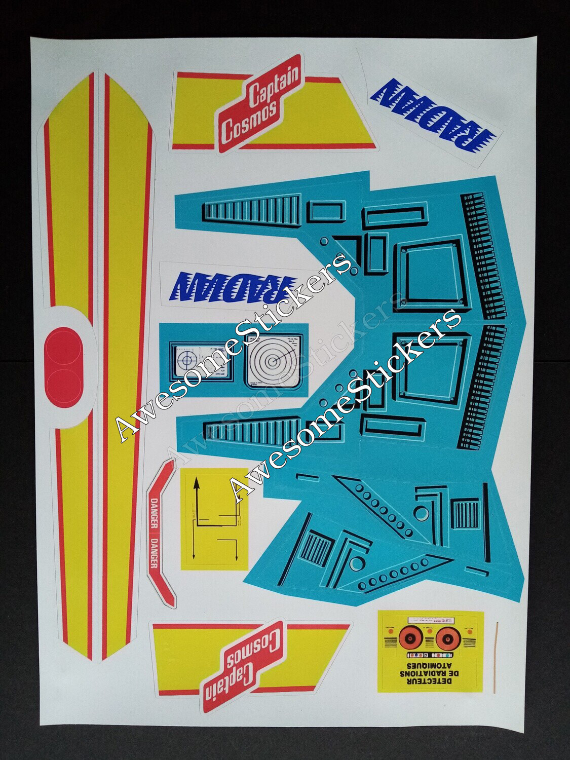 Action Joe Radian Captain Cosmos custom repro replacement sticker sheet DIE CUT