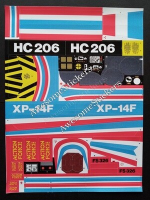 Action Force Skystriker*Hovercraft*Sealion (V2)*Flying Submarine custom repro replacement sticker label decal sheet DIE CUT