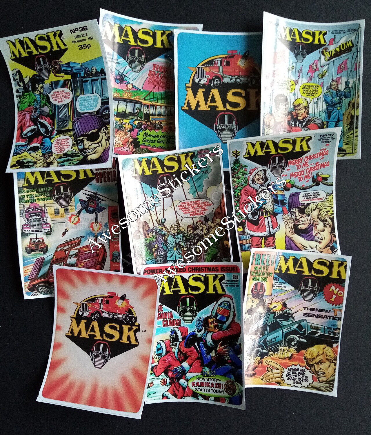 MASK comic covers custom repro stickers approx. 5.5 x 7 cm set of 10 DIE CUT