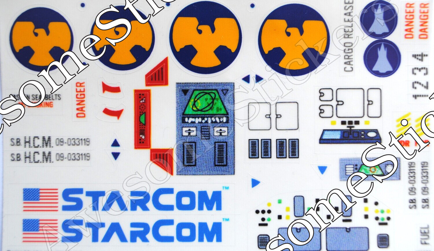 Starcom Starmax Bomber &#39;86 custom repro stickers labels decals DIE CUT