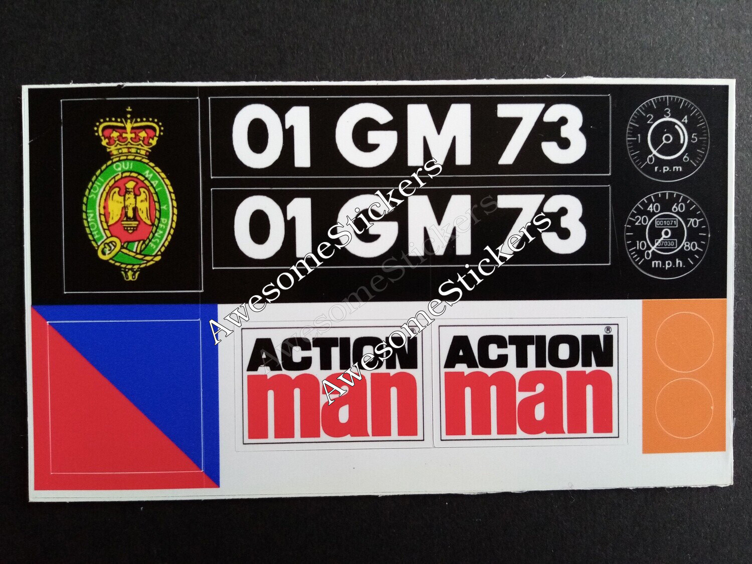Action Man Land Rover custom repro stickers labels decals DIE CUT