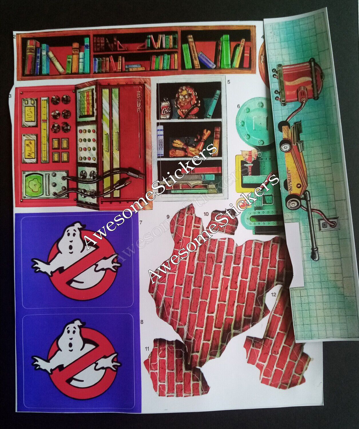 Ghostbusters Firehouse repro replacement custom stickers/labels/decals DIE CUT