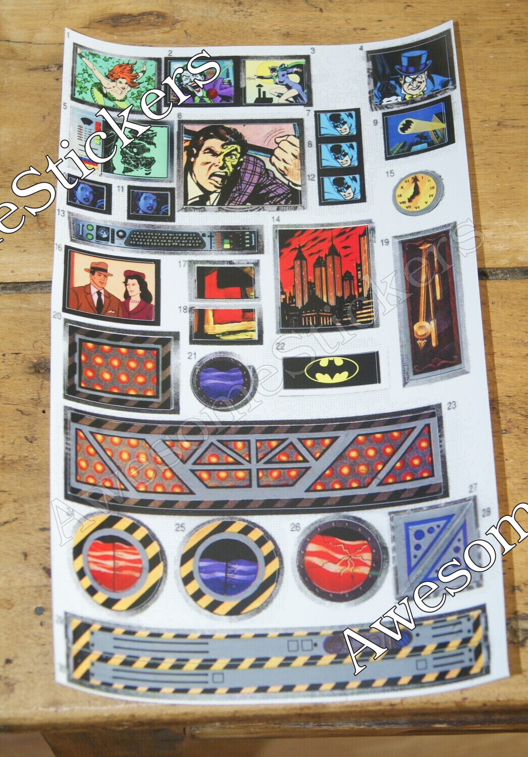Super Powers Kenner Batcave Command Center vintage custom repro sticker DIE CUT 80&#39;s