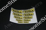 Tonka Yellow Black custom repro stickers 12 x 8.5 cm sheet size DIE CUT