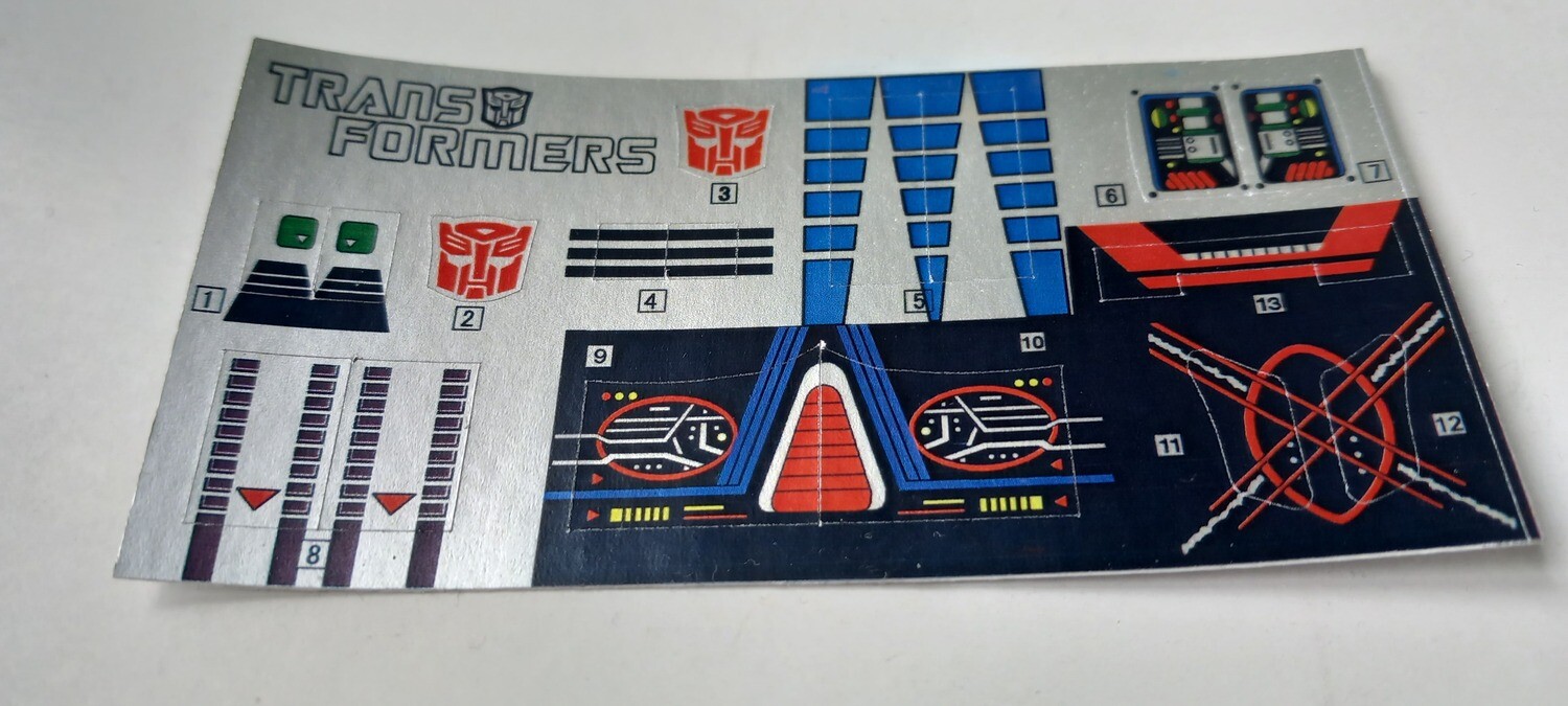 Transformers Dinobot Slag G1 replacement custom repro sticker sheet DIE CUT