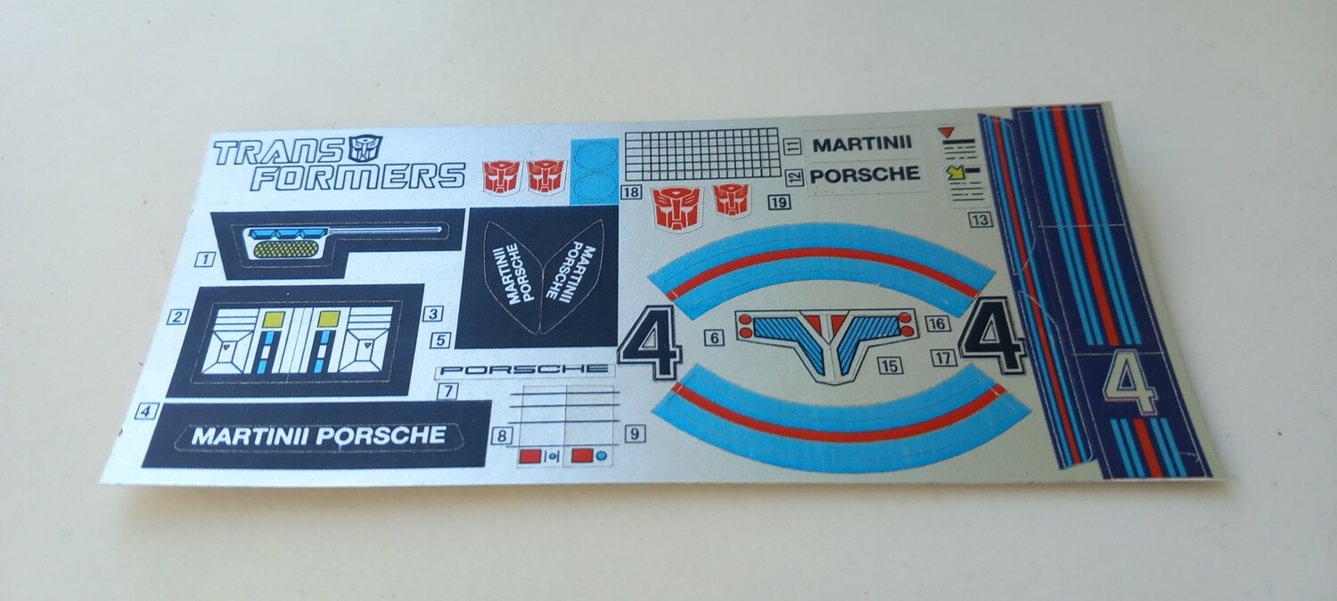 Transformers Autobot Jazz G1 replacement original colours custom repro sticker sheet DIE CUT
