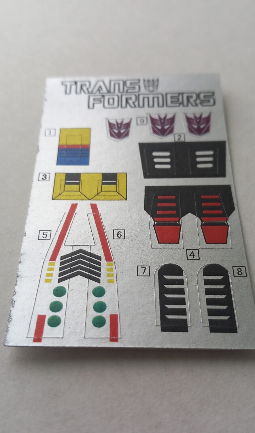 Transformers Decepticon Kickback G1 replacement custom repro sticker sheet DIE CUT