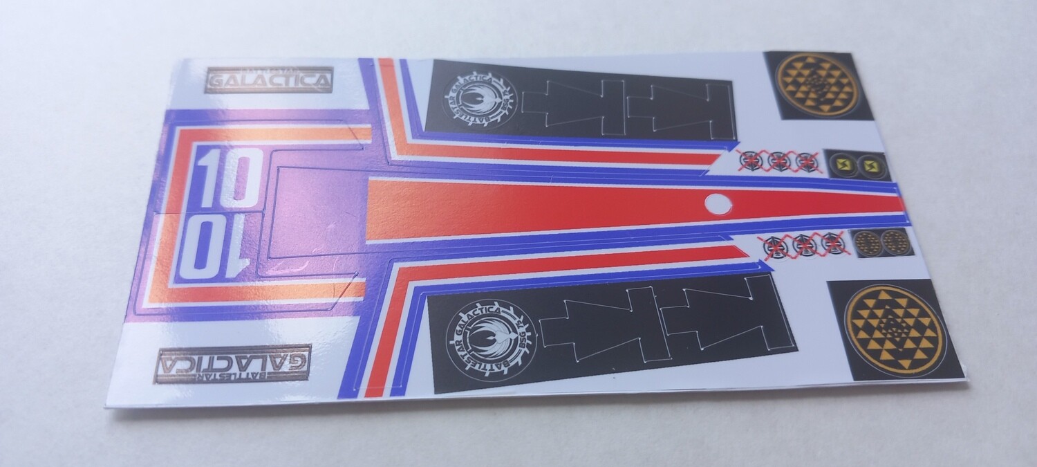 Battlestar Galactica Viper custom stickers DIE CUT with extras