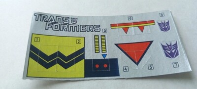 Transformers Decepticon Constructicon Scavenger G1 replacement custom repro sticker sheet DIE CUT