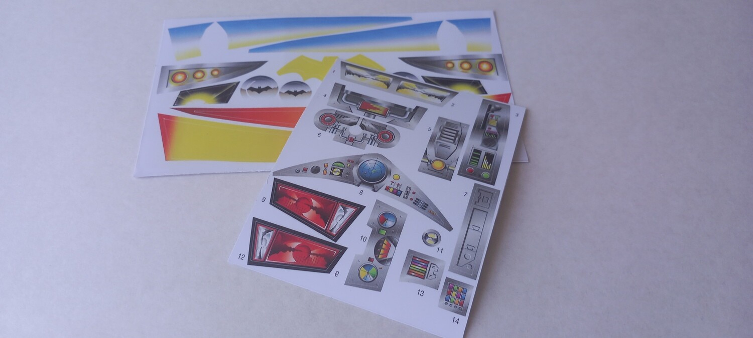 Kenner Batmobile 1997 custom repro sticker DIE CUT