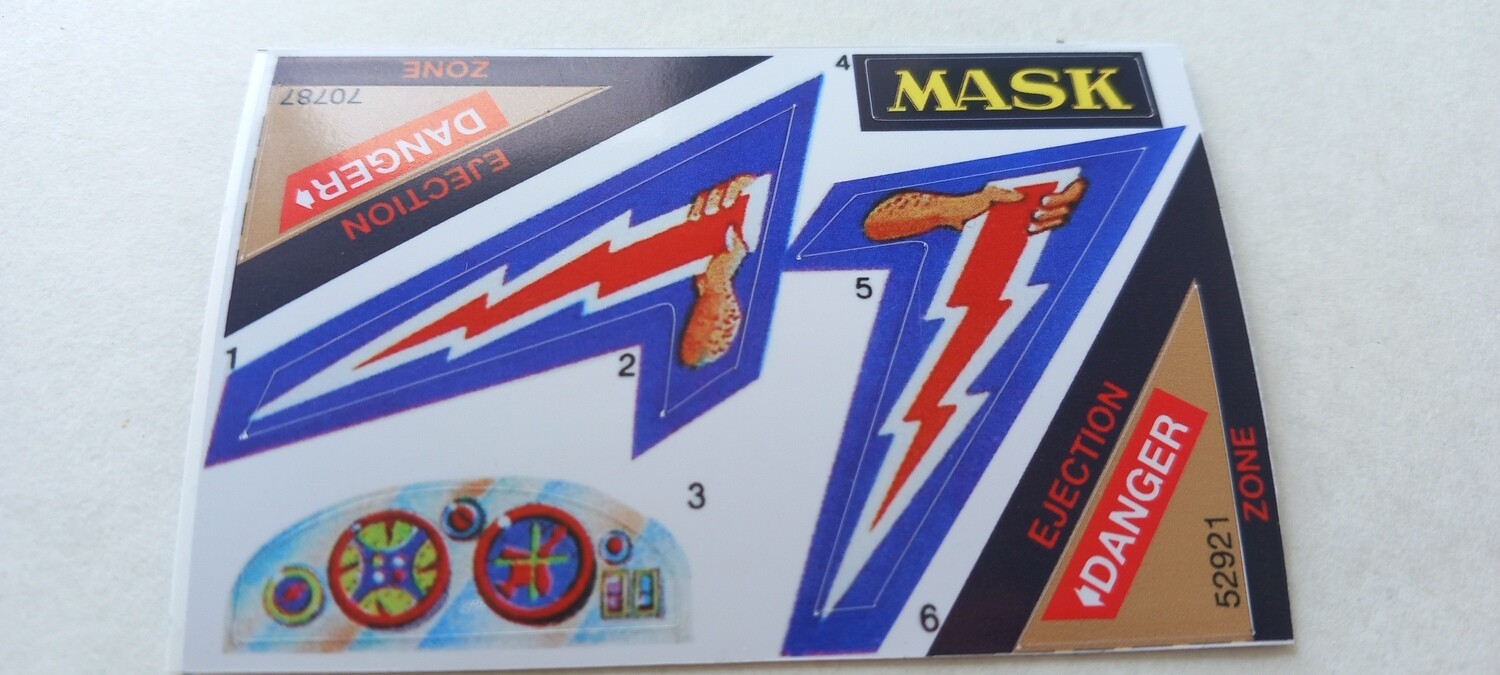 M.A.S.K. Skybolt MASK custom repro stickers...die cut