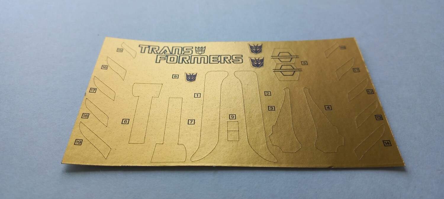 Transformers Decepticon Predacon Divebomb G1 replacement custom repro sticker sheet DIE CUT