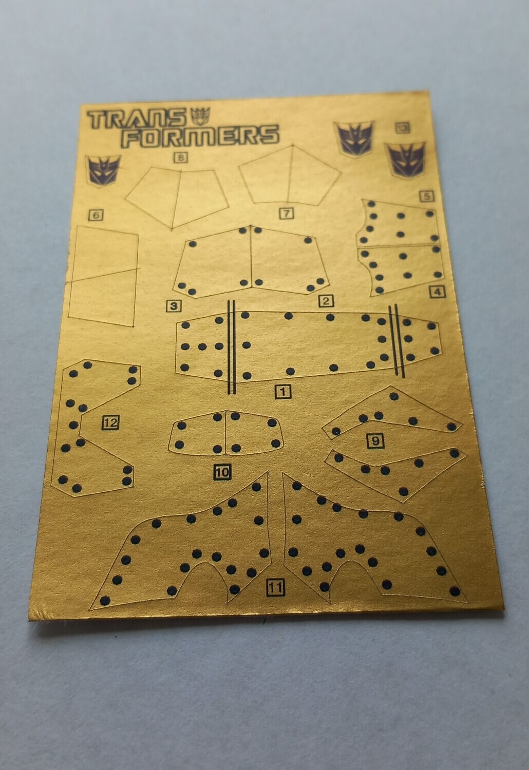 Transformers Decepticon Predacon Razorclaw G1 replacement custom repro sticker sheet DIE CUT