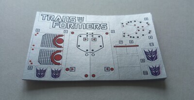 Transformers Decepticon Predacon Headstrong G1 replacement custom repro sticker sheet DIE CUT