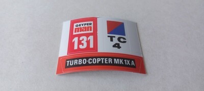 Geyper Man Turbo Copter custom repro replacement sticker sheet DIE CUT