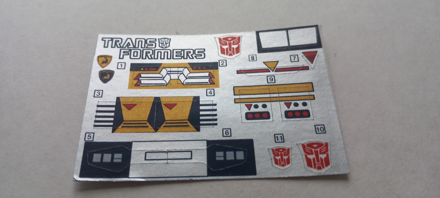 Transformers Autobots Red Alert G1 New Year Special 05 edition replacement stickers