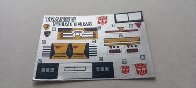 Transformers Autobots Red Alert G1 New Year Special 05 edition replacement stickers