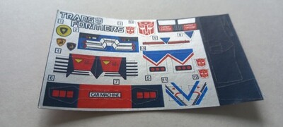 Transformers Autobot Sideswipe G1 replacement custom repro sticker sheet DIE CUT