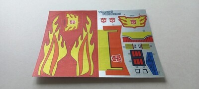 Transformers Autobot Rodimus Prime G1 replacement custom repro sticker sheet DIE CUT