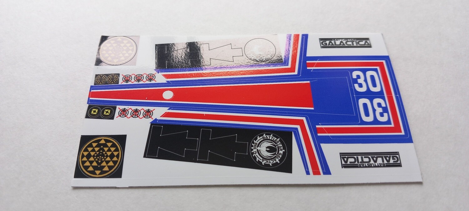 Battlestar Galactica Viper UK version custom stickers DIE CUT with extras