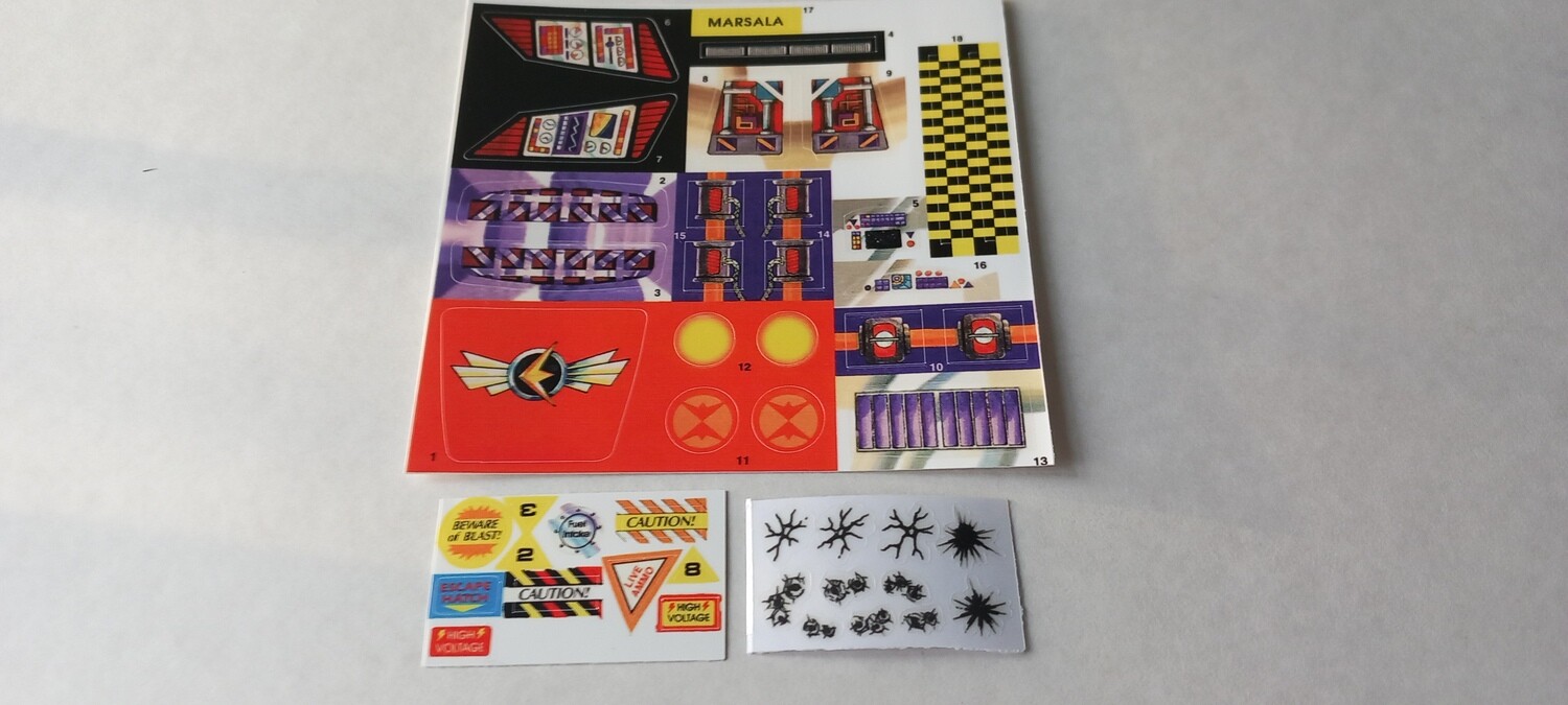 Exosquad ExoWalking Light Attack E-Frame Marsala special release  custom repro stickers ...die cut