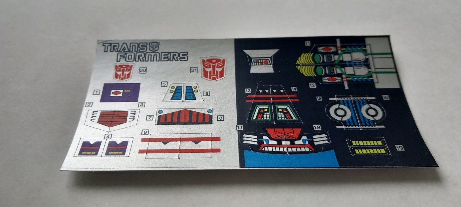Transformers Autobot Dinobot Grimlock G1 replacement custom repro sticker sheet DIE CUT