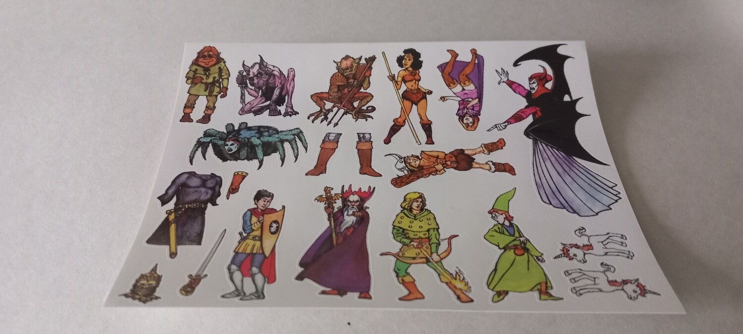Dungeons &amp; Dragons characters sticker sheet - sheet size 16.5 x 12cm DIE CUT