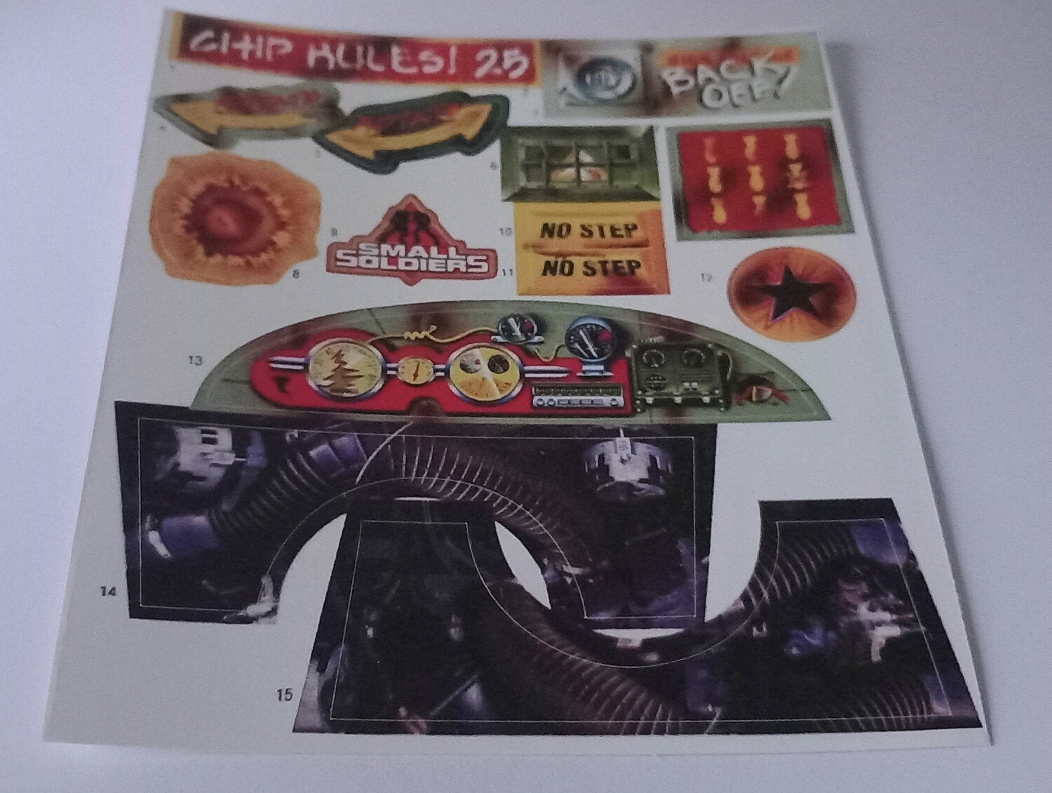 Small Soldiers Buzzsaw Tank replacement stickers custom labels decals DIE CUT