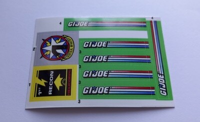 G.I. Joe Major Altitude Battle Copter &#39;91 custom sticker label decal sheet DIE CUT