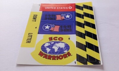 G.I. Joe Eco Striker &#39;92 custom sticker label decal sheet using white high gloss vinyl all DIE CUT