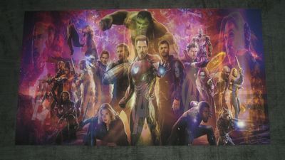 Marvel Avengers Infinity War blended poster on banner media 42&quot; x 23.5&quot;