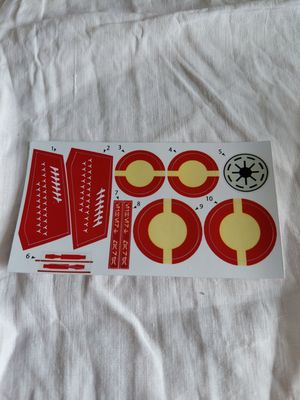 Star Wars Obi Wan&#39;s 2013 Starfighter replacement stickers - die cut