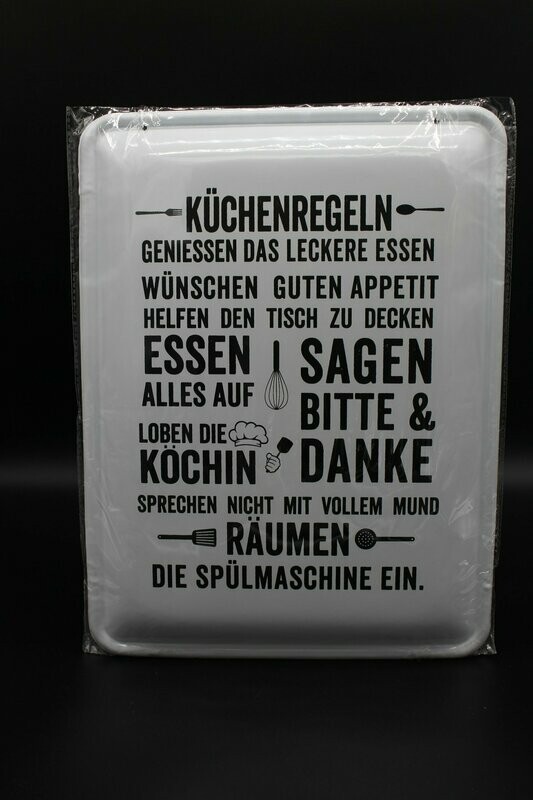 Schild "Küchenregeln"