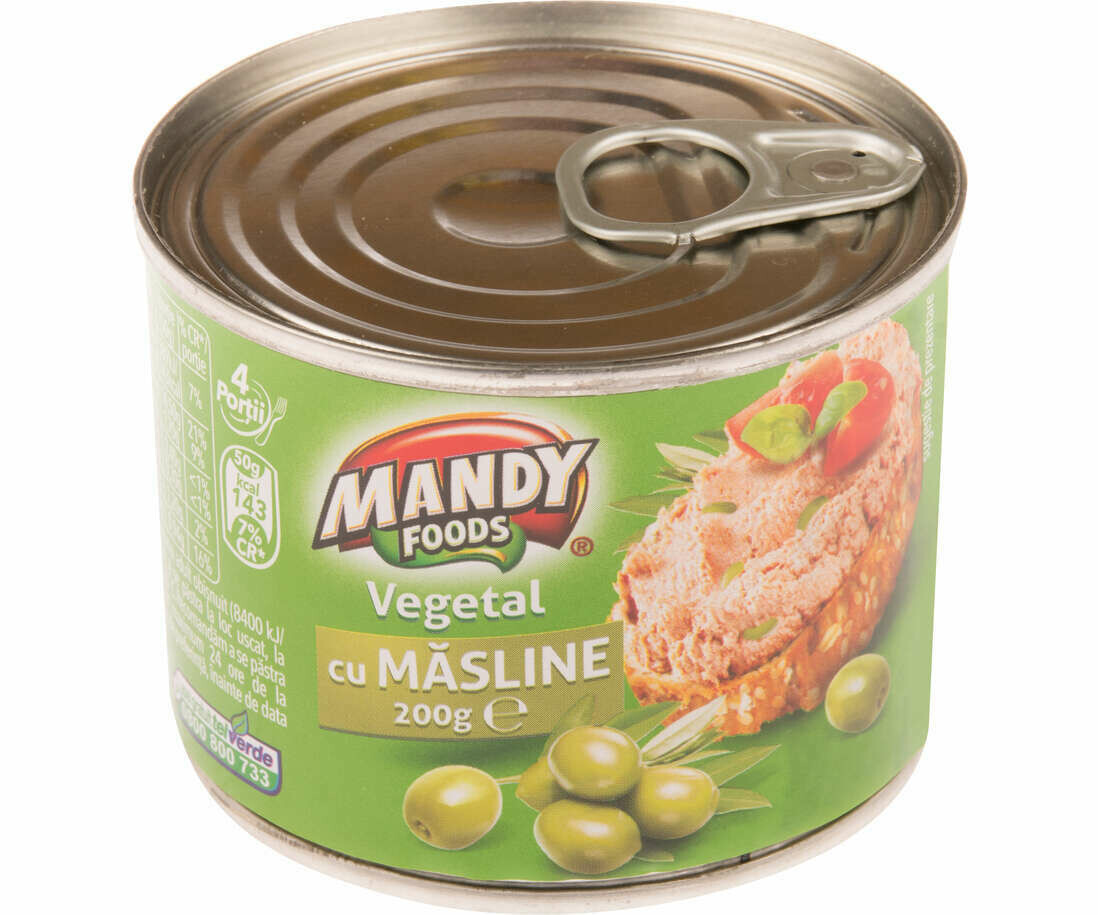 Pate Vegetal cu Masline, Mandy, 200 g