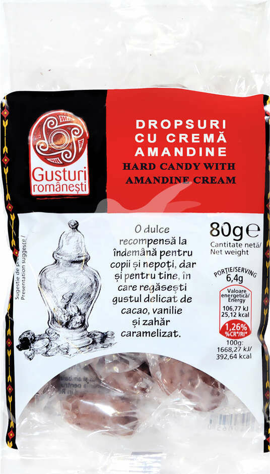 Dropsuri cu Crema Amandine, Gusturi Romanesti, 80 g