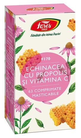 Echinacea cu propolis si vitamina C F170 63 comprimate Fares