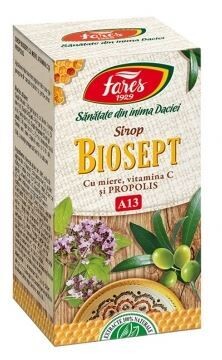 Sirop Biosept cu miere, vitamina C si propolis A13 100ml Fares