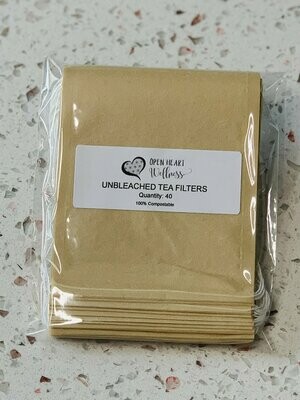 Unbleached Tea Filters - 40 Pack