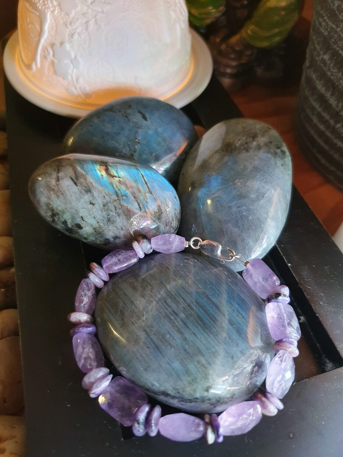 Bracelet en Améthyste et Charoïte
