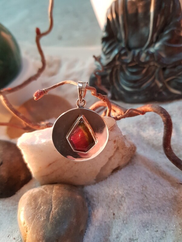 Pendentif en Tourmaline Melon d'eau