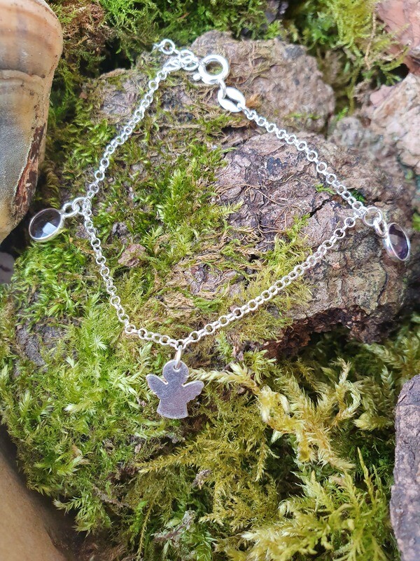 Bracelet ange argent et Améthyste