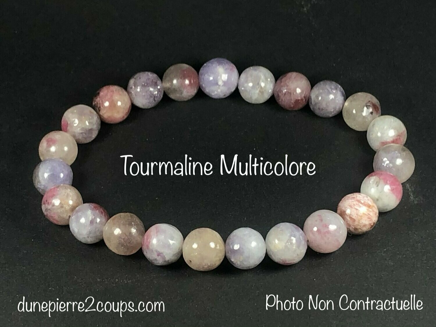 ​Bracelet Tourmaline Multicolore 8mm