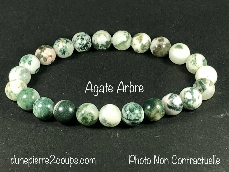 ​Bracelet Agate Arbre 8mm
