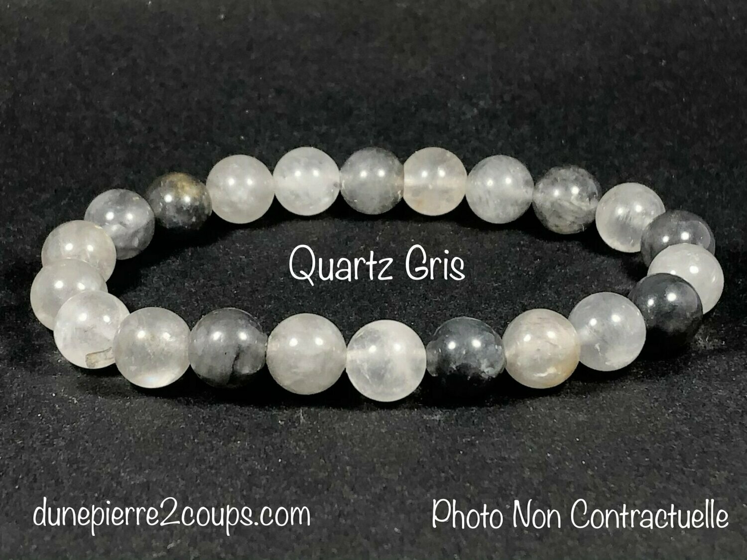 Bracelet Quartz Gris 8mm
