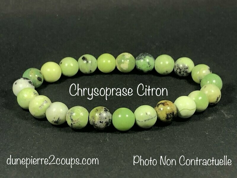 Bracelet Chrysoprase Citron 8mm