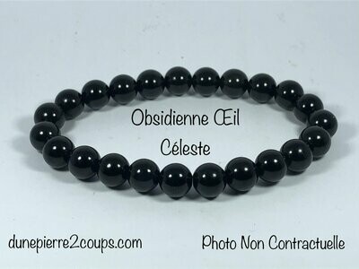 Bracelet Obsidienne Oeil Céleste 8mm