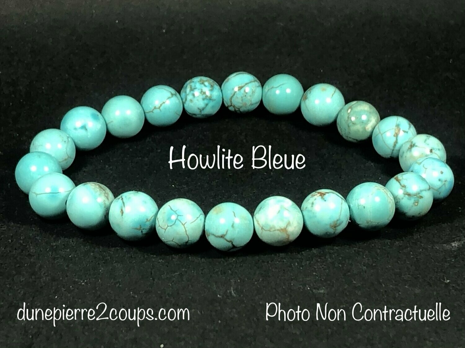 Bracelet Howlite Bleue (Teintée) 8mm