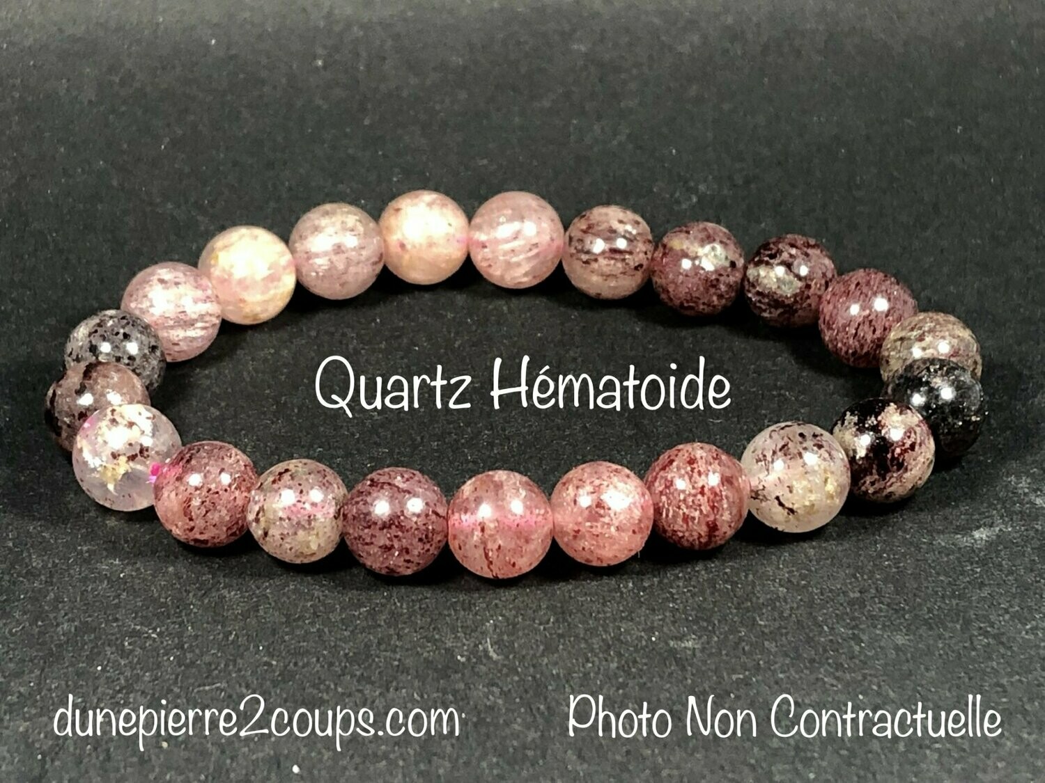 Bracelet Quartz Hématoïde 8mm